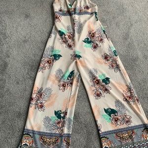 Floral wide leg  jumpsuit